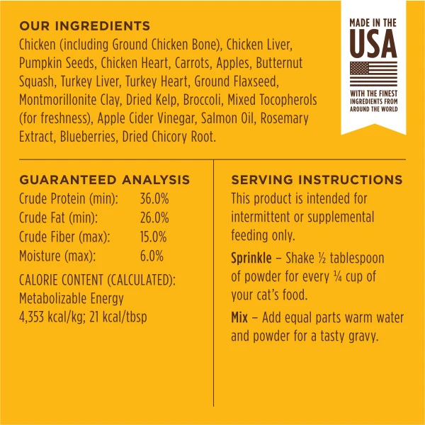 Instinct Raw Boost Shakers Chicken Freeze Dried Cat Food Topper 5.5oz