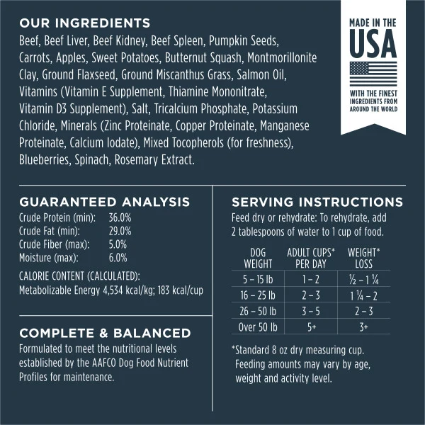 Instinct Raw Meals Freeze Dried Real Beef Recipe Dry Dog Food