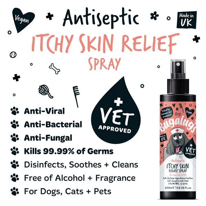 Bugalugs Antiseptic Itchy Skin Relief Spray For Pets 200ML