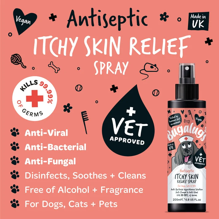 Bugalugs Antiseptic Itchy Skin Relief Spray For Pets 200ML