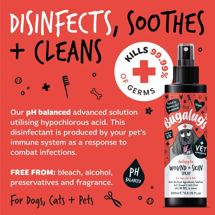 Bugalugs Antiseptic Wound & Skin Spray for Pets - 200ML