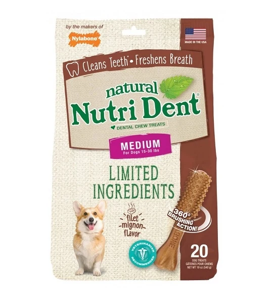 Nylabone Nutri Dent Filet Mignon Dental Dog Chews