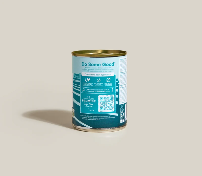 Open Farm Puppy Recipe Chicken & Salmon Wet Dog Food In Can 354G