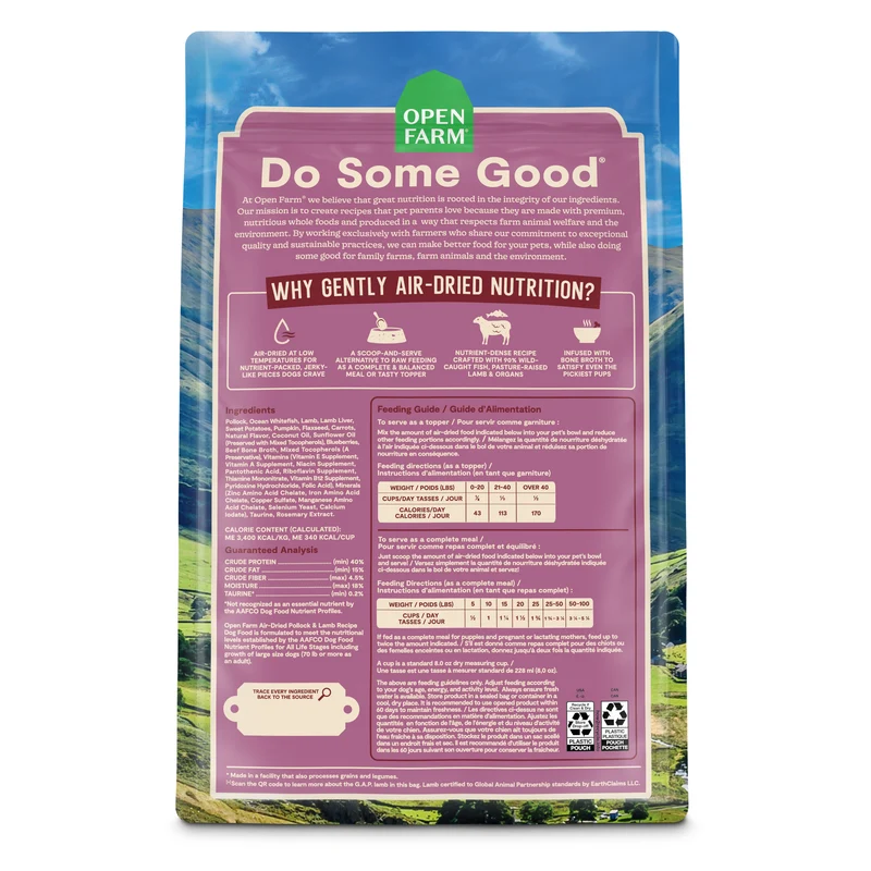 Open Farm Air Dried Alaskan Pollock & Lamb Recipe Dry Dog Food