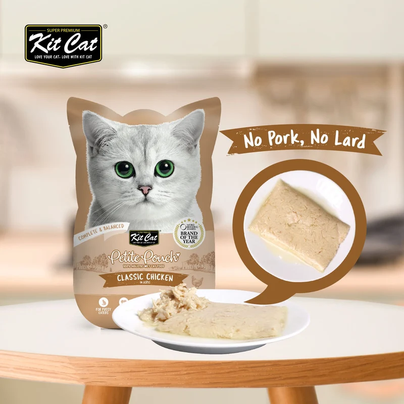 Kit Cat Petite Pouch - Classic Chicken In Aspic Wet Cat Food 70G