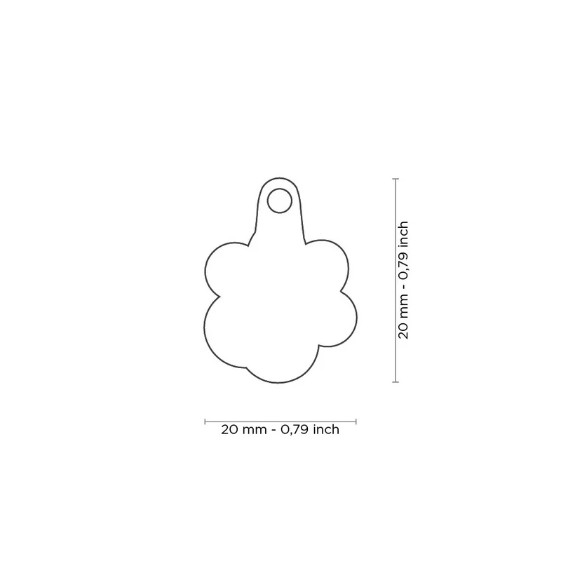 My Family Shine Glitter Paw ID Tag - BLACK/2X2CM