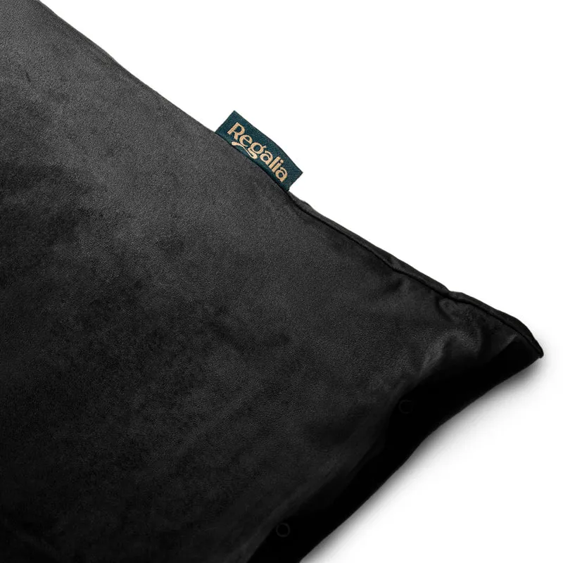 Regalia Velvet Deep Duvet Non-Slip Dog Bed - Black/Large