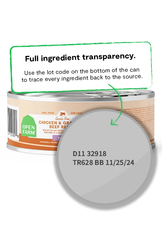 Open Farm Chicken & Grass Fed Beef Pate Wet Cat Food - 80G