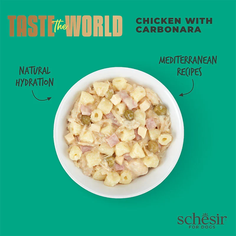 Schesir Taste The World Wholefood Chicken With Carbonara In Broth Wet Dog Food 150G