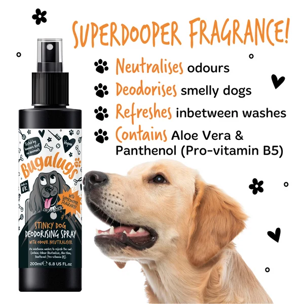 Bugalugs Stinky Dog Deodorizing Spray With Odour Neutraliser 200ML