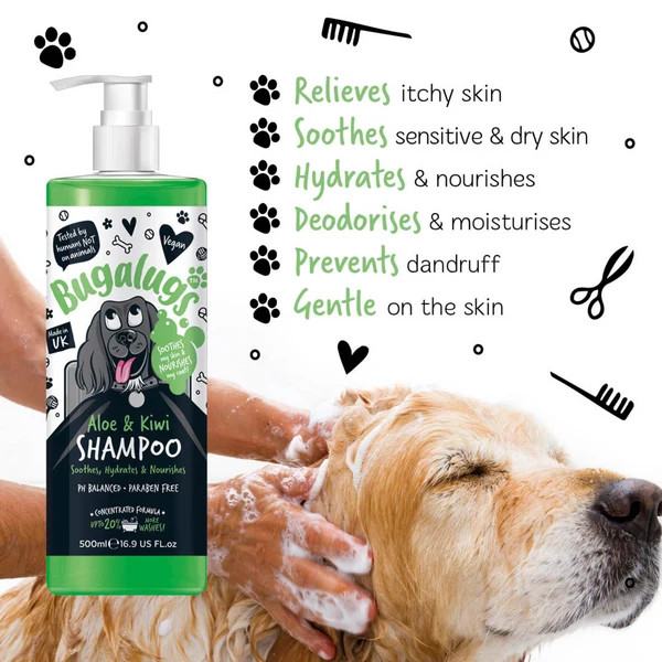 Bugalugs Aloe & Kiwi Soothing Dog Shampoo 500ML