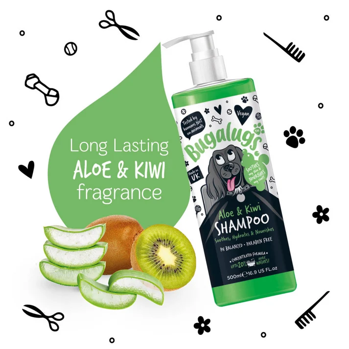 Bugalugs Aloe & Kiwi Soothing Dog Shampoo 500ML