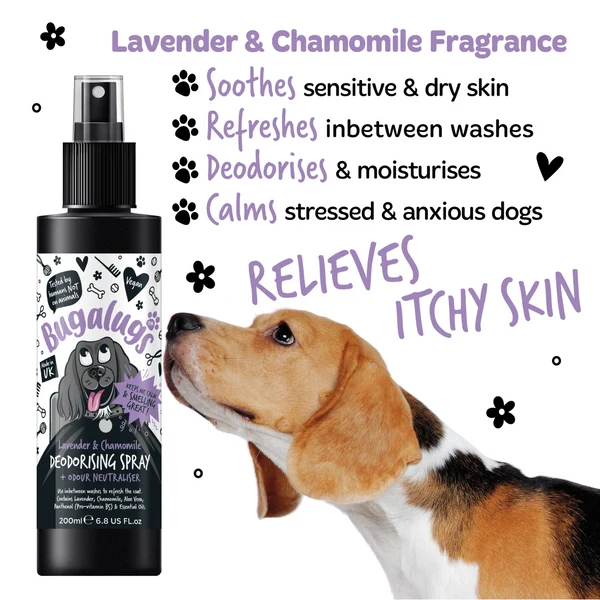 Bugalugs Lavender & Chamomile Dog Deodorising Spray 200ML