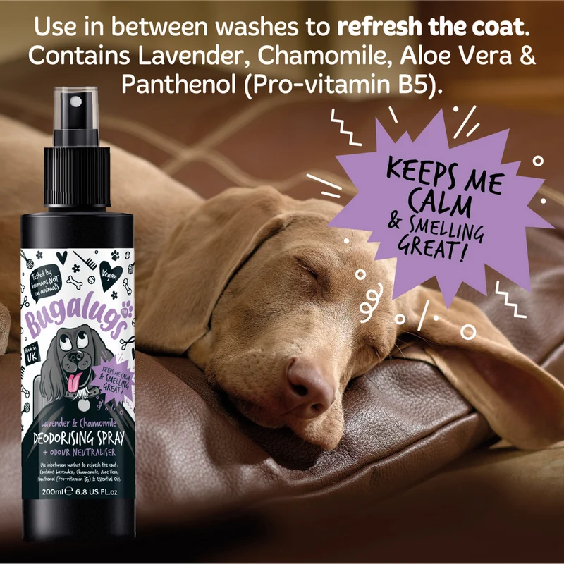 Bugalugs Lavender & Chamomile Dog Deodorising Spray 200ML
