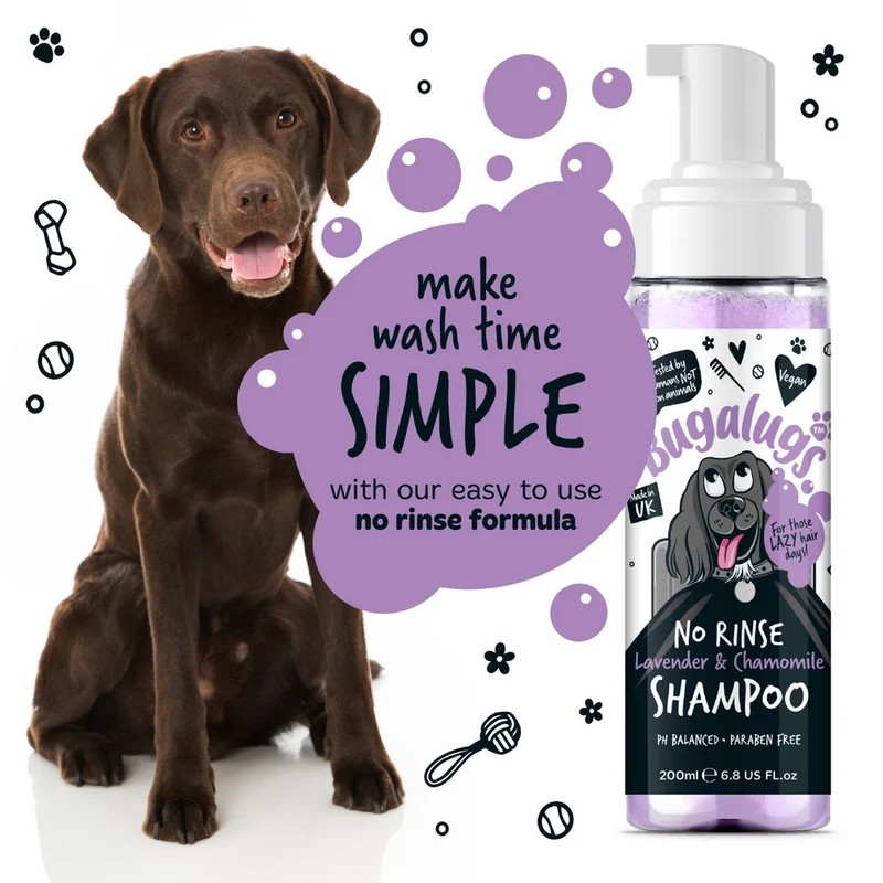 Bugalugs Lavender & Chamomile No Rinse Dog Shampoo 200ML