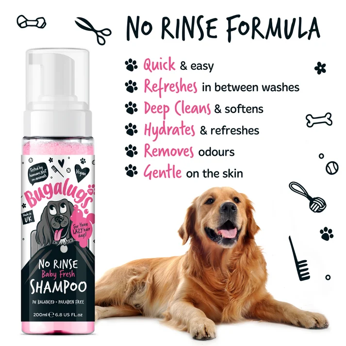 Bugalugs Baby Fresh No Rinse Dog Shampoo 200ML