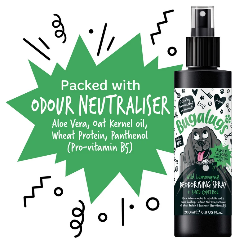 Bugalugs Wild Lemongrass Shed Control Dog Deodorising Spray 200ML