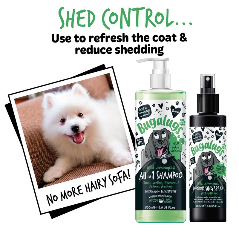 Bugalugs Wild Lemongrass Shed Control Dog Deodorising Spray 200ML
