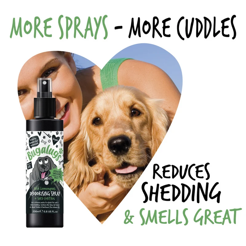 Bugalugs Wild Lemongrass Shed Control Dog Deodorising Spray 200ML