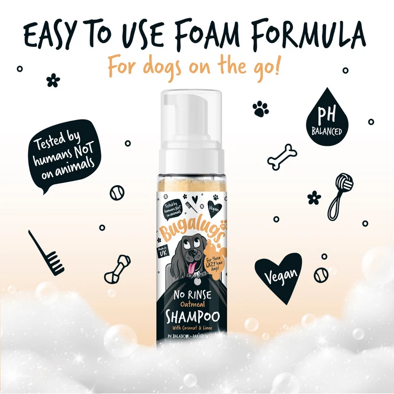 Bugalugs Oatmeal with Coconut & Lime - No Rinse Dog Shampoo 200ML