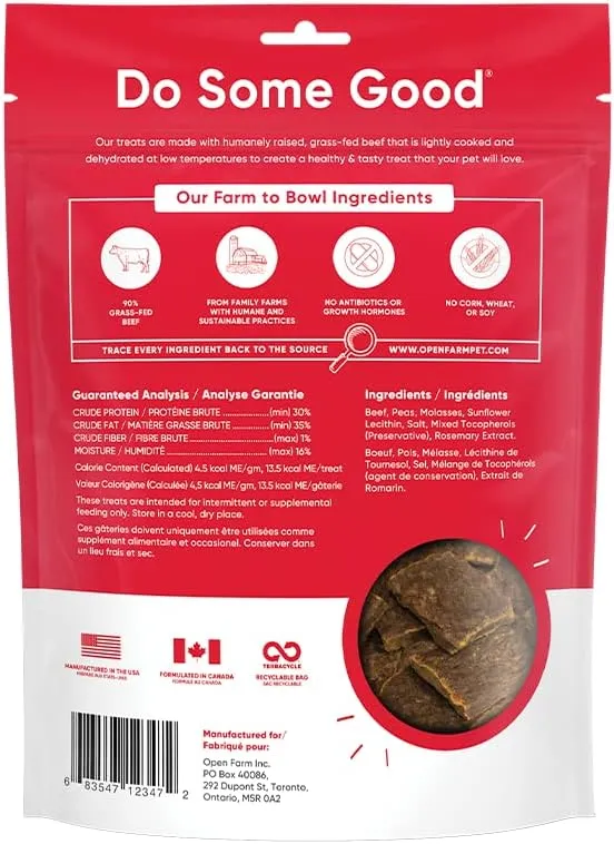 Open Farm Dehydrated Beef Dog Treat 127G