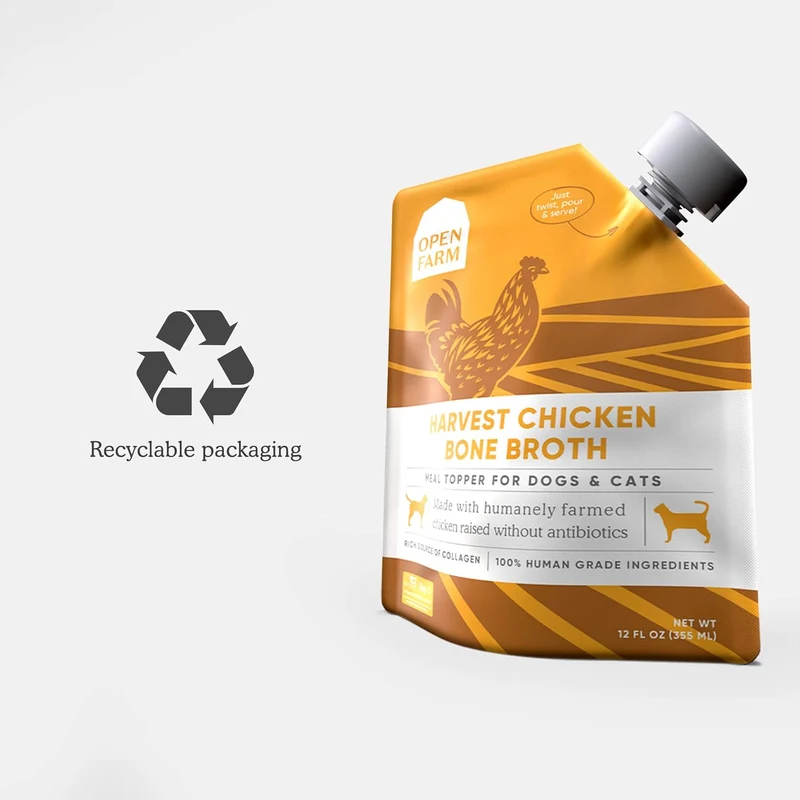 Open Farm Harvest Chicken Bone Broth Meal Topper for Dogs & Cats 12OZ