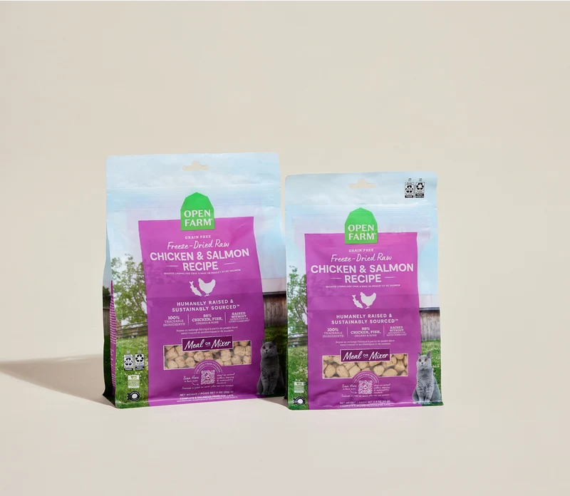 Open Farm Freeze Dried Raw Chicken & Salmon Morsels Dry Cat Food 99G
