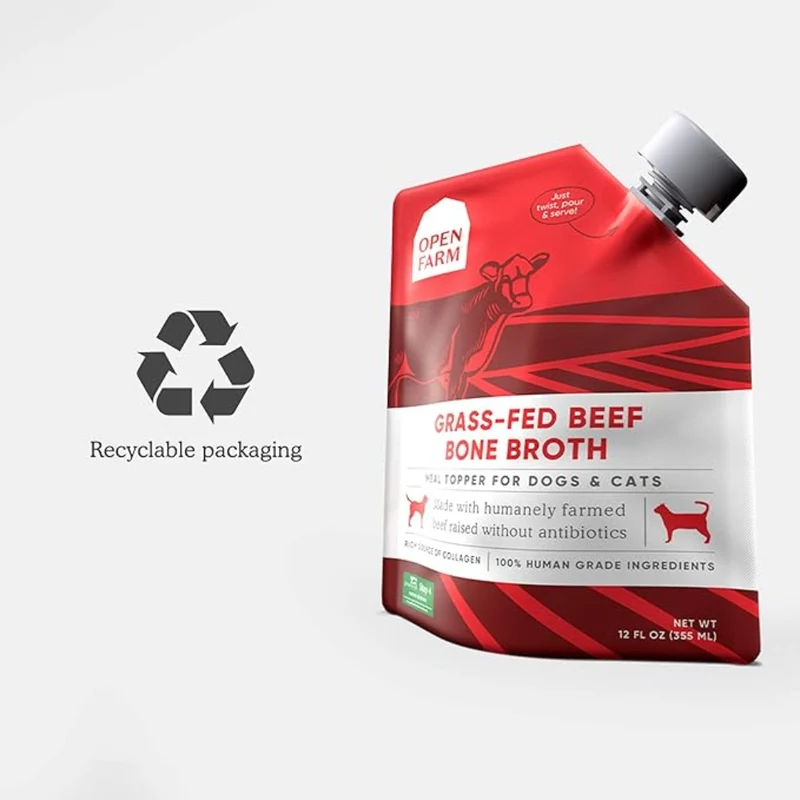 Open Farm Grass Fed Beef Bone Broth Meal Topper for Dogs & Cats 12OZ
