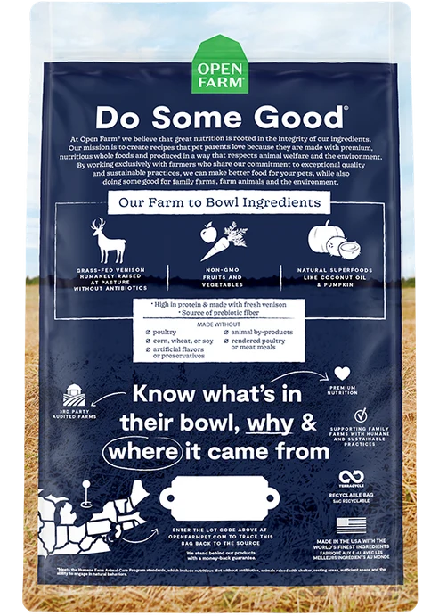 Open Farm Grain Free New Zealand Venison Dry Dog Food
