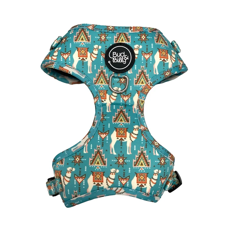 Bud & Billy Dog Harness Adjustable (XXS-XL) - Breathable Vest, Dunes Oasis Collection, Vibrant Blue
