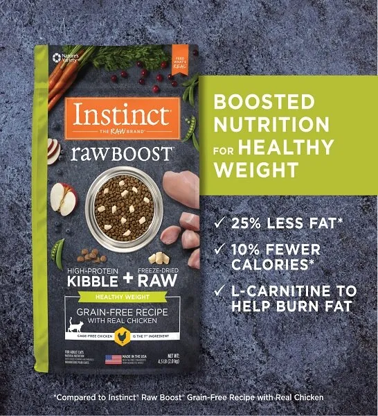 Instinct Raw Boost Healthy Weight Chicken Cat Dry Food 4.5lbs