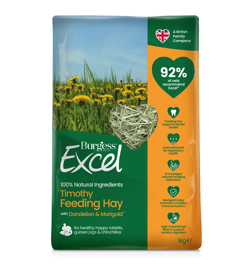 Burgess Excel Dandelion & Marigold Feeding Hay for Small Pets 1KG