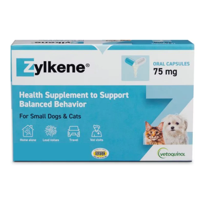 Vetoquinol Zylkene Supplement for Small Dogs & Cats 10 Capsules 75mg