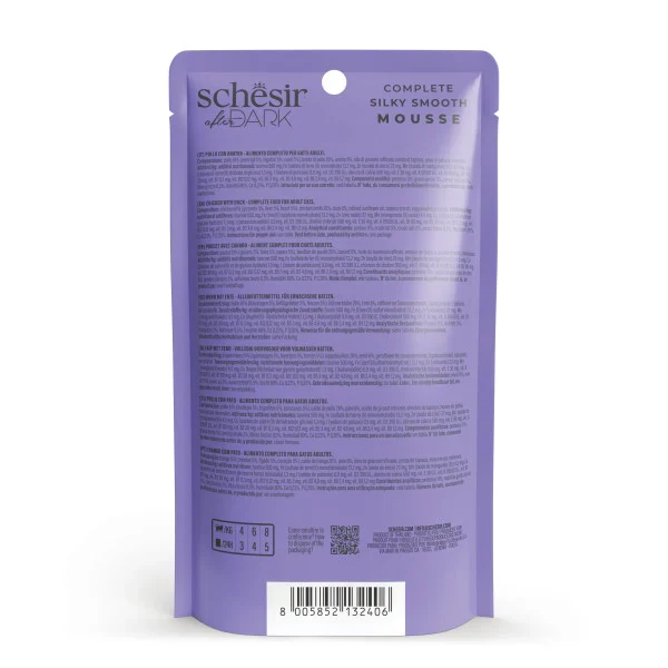 Schesir After Dark Velvet Mousse Chicken With Duck Wet Cat Food In Mousse 80G