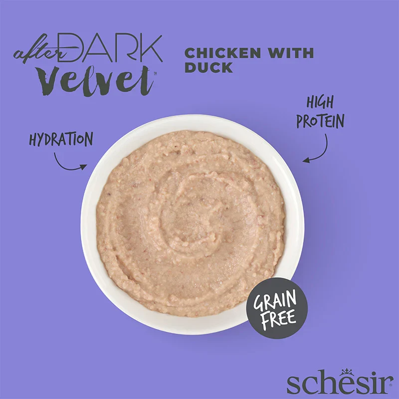 Schesir After Dark Velvet Mousse Chicken With Duck Wet Cat Food In Mousse 80G