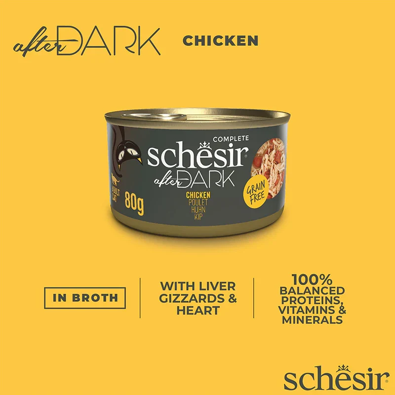 Schesir After Dark Wholefood In Broth Chicken Wet Cat Food 80G