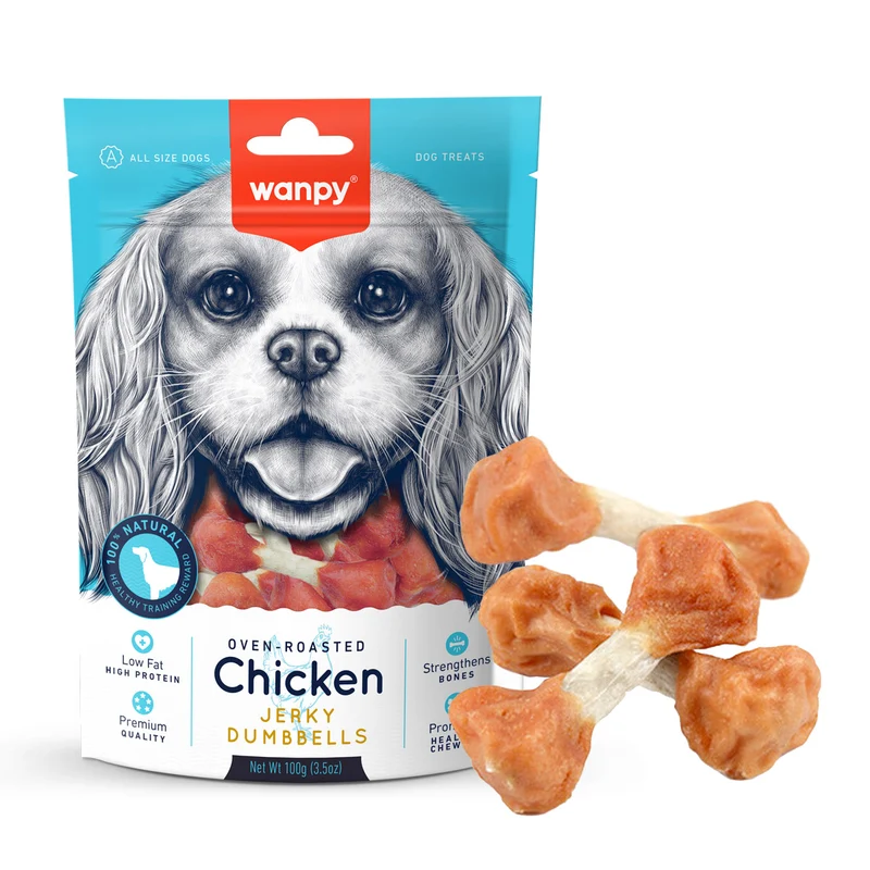 Wanpy Chicken Jerky Dumbbells Dog Treats 100G