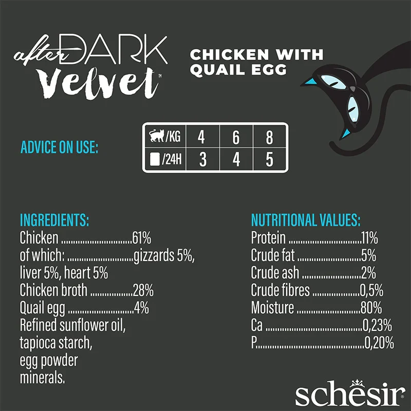 Schesir After Dark Velvet Mousse Chicken With Quail Egg Wet Cat Food In Mousse 80G