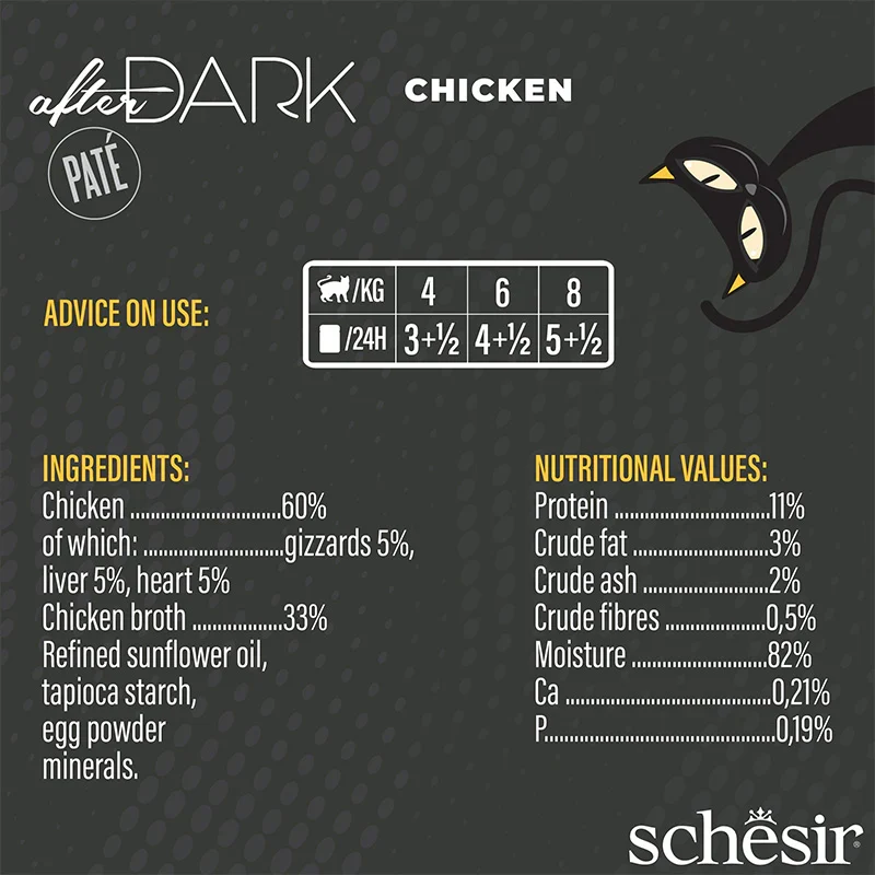 Schesir After Dark Complete Chicken Wet Cat Food In Pate 80G