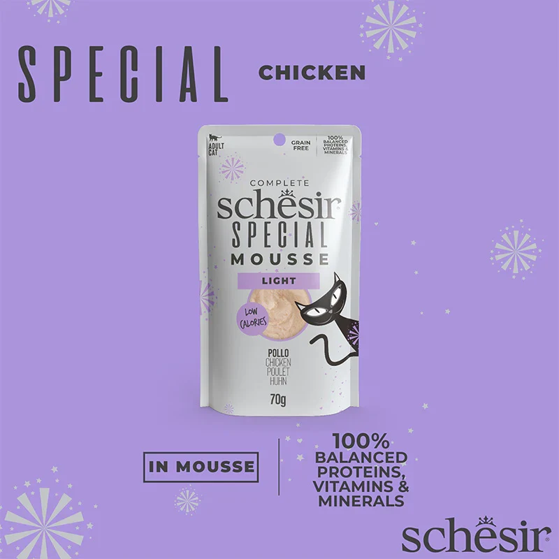 Schesir Special Mousse Light With Chicken Adult Wet Cat Food 70G