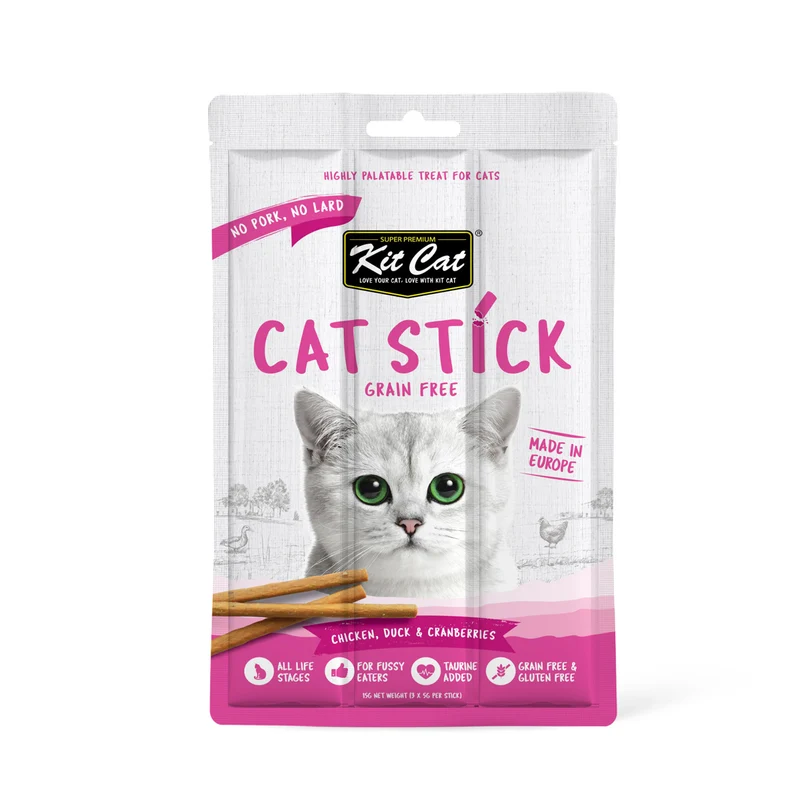 Kit Cat Grain Free Cat Stick Chicken Duck & Cranberries 15G