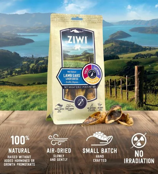 ZIWI Peak Lamb Ears Dog Treats 60G