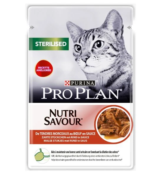 Purina Pro Plan Sterilised Adult Beef in Gravy Wet Cat Food