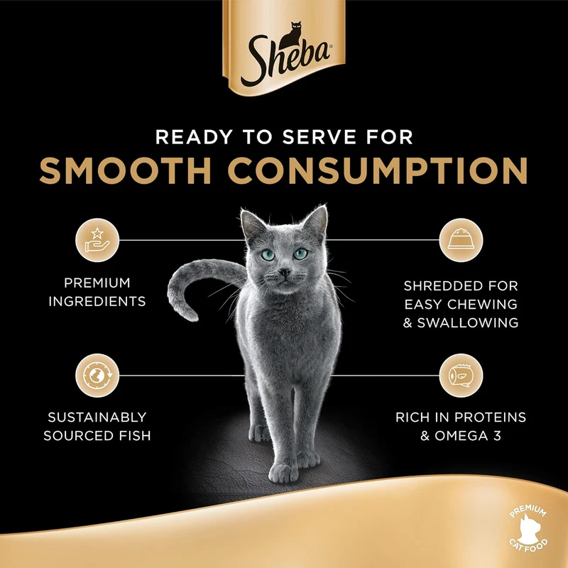 Sheba Filets Variety Pack Wet Cat Food 4x60G