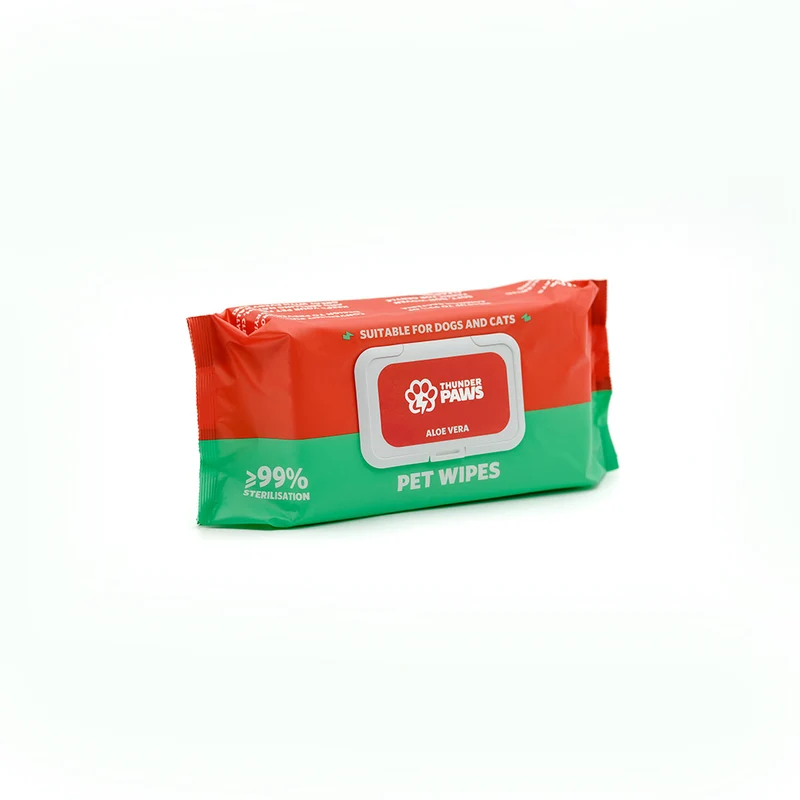 Thunder Paws Aloe Vera Sanitary Pet Wipes Suitable for Cats and Dogs 80pcs