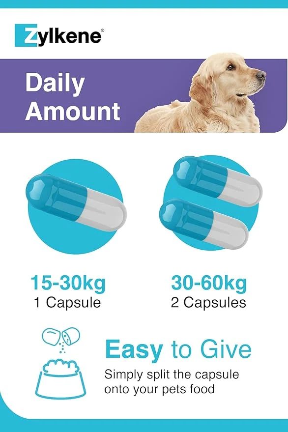 Vetoquinol Zylkene Supplement for Large Dogs 20 Capsules 450mg