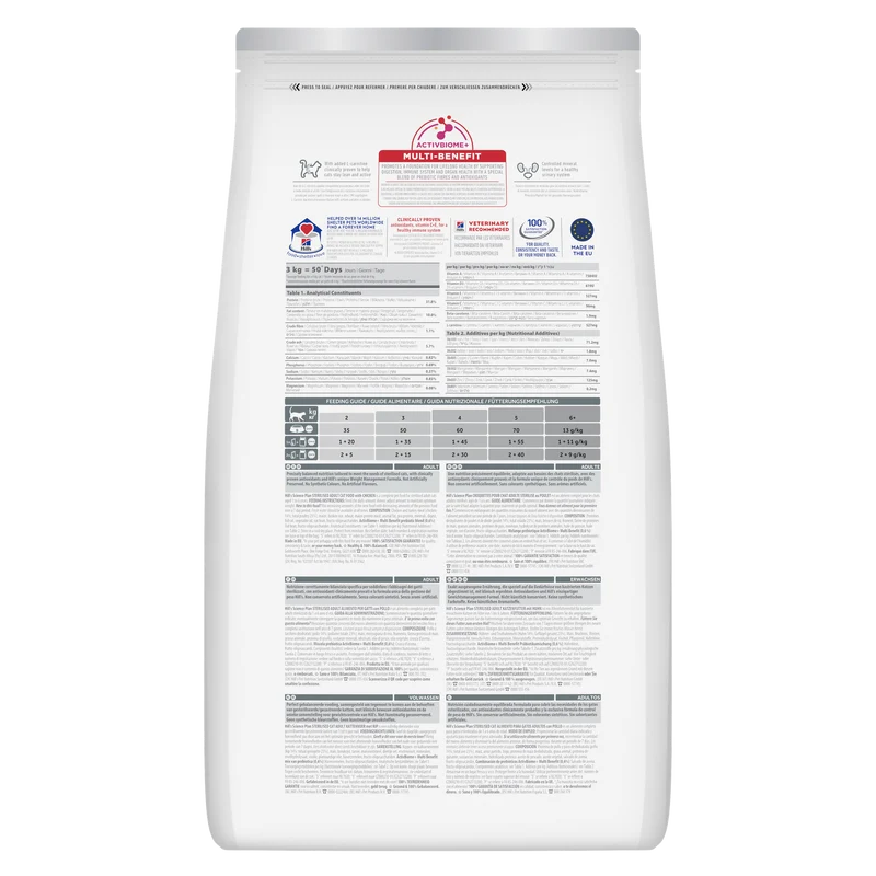 Hill's Science Plan Sterilised Adult Dry Cat Food With Chicken