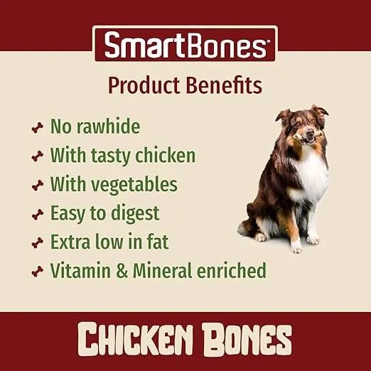 SmartBones Chicken Medium Treats for Dogs 158G 2PCS