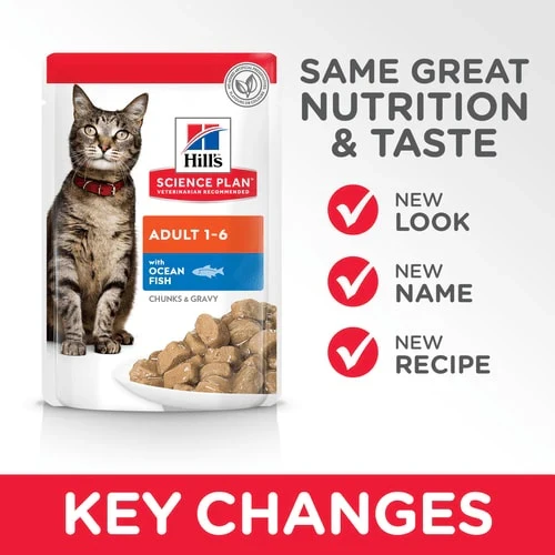Hill's Science Plan Adult Wet Cat Food Ocean Fish Pouches 85G