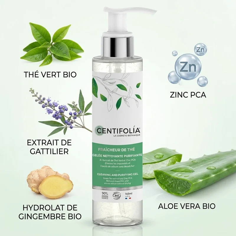 Gelée Nettoyante et Purifiante Visage Bio - 145 ml - Centifolia